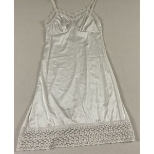 Belle Pogue Lace Full Slip Nightgown Sleepwear Sweetheart‎ Adj Strap SZ SM Flaw